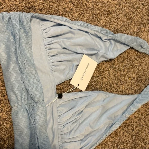 REVOLVE Lovers & Friends Light Blue Halter Crop Top - Picture 3 of 7